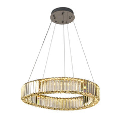 Pendul LED Diametru 40cm 64W Cristal cu Telecomanda Crystal 3 Tipuri de Lumini Argintiu