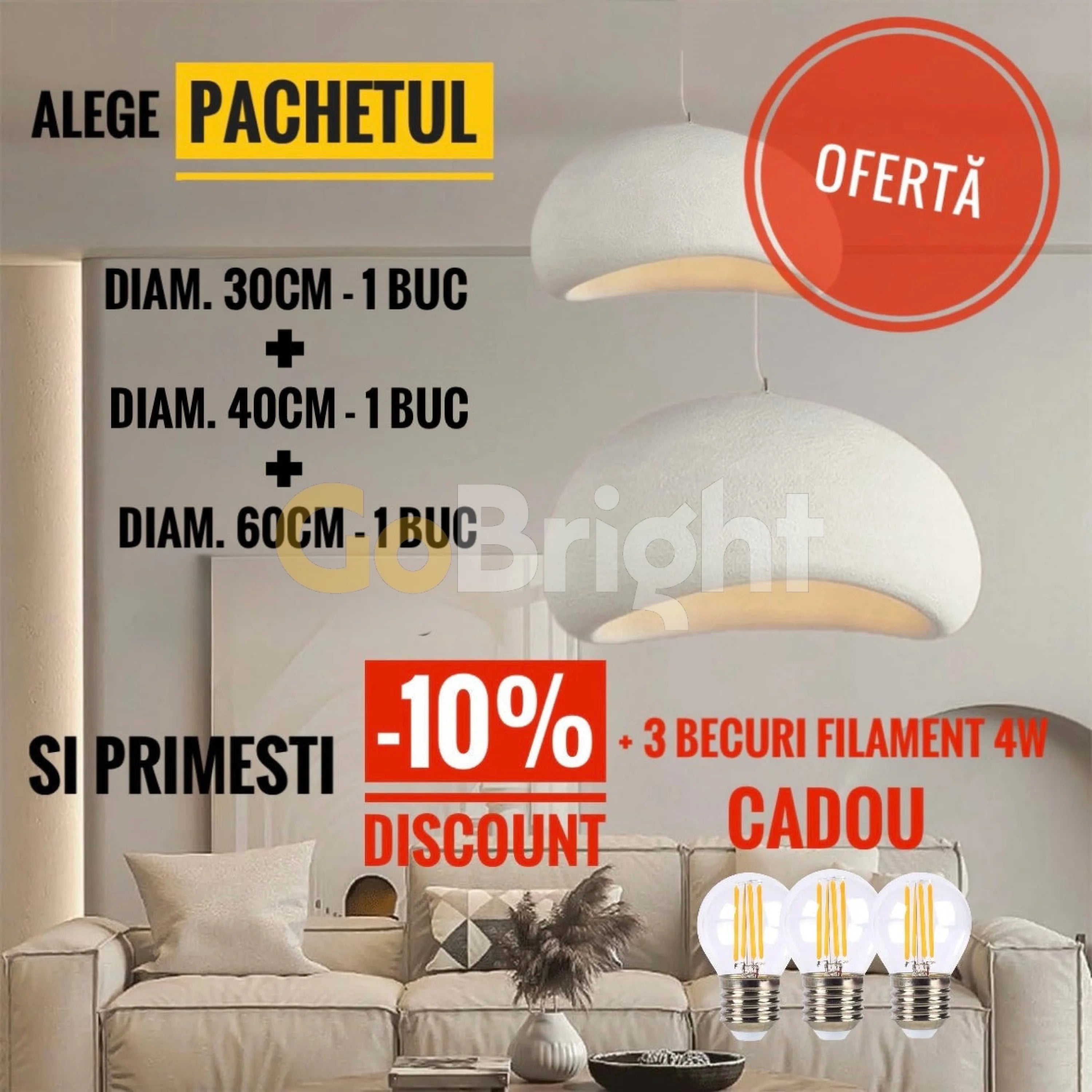 OFERTA Pachet Penduli Wabisabi 1x30cm + 1x40cm + 1x60cm