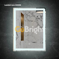 Oglinda LED 60x80cm 3 Tipuri de Lumini Buton Touch Intensitate Reglabila