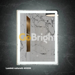 Oglinda LED 60x80cm 3 Tipuri de Lumini Buton Touch Intensitate Reglabila