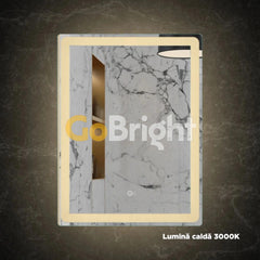Oglinda LED 60x80cm 3 Tipuri de Lumini Buton Touch Intensitate Reglabila