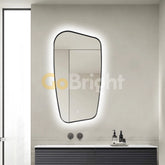 Oglinda LED Rama Neagra 70x110cm Touch 3 Culori Luminoase – Sticla Premium 5 mm