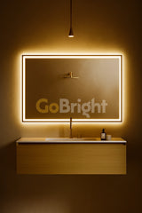 Oglinda LED Smart 120x80cm Senzor Miscare Dezaburire 3 Culori Luminoase Afisaj Ceas & Temperatura – Sticla Premium 5 mm