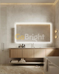 Oglinda LED Smart 150x80cm Senzor Miscare Dezaburire 3 Culori Luminoase Afisaj Ceas & Temperatura – Sticla Premium 5 mm