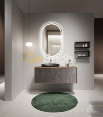 Oglinda LED Smart 50x80cm Senzor Miscare Dezaburire 3 Culori Luminoase Afisaj Ceas & Temperatura – Sticla Premium 5 mm