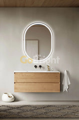 Oglinda LED Smart 60x80cm Senzor Miscare Dezaburire 3 Culori Luminoase Afisaj Ceas & Temperatura – Sticla Premium 5 mm