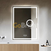 Oglinda LED Smart 60x80cm Senzor Miscare Lupa Dezaburire 3 Culori Luminoase Afisaj Ceas & Temperatura – Sticla Premium