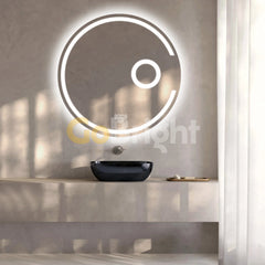 Oglinda LED Smart 70cm Senzor Miscare Lupa Dezaburire 3 Culori Luminoase Afisaj Ceas & Temperatura – Sticla Premium 5 mm