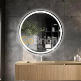 Oglinda baie LED 90x70cm Rama Neagra 3 Tipuri de Lumini Buton Touch Dezaburire Intensitate Reglabila