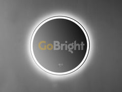 Oglinda baie LED 90x70cm Rama Neagra 3 Tipuri de Lumini Buton Touch Dezaburire Intensitate Reglabila