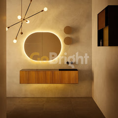 Oglinda LED Smart 80x60cm Senzor Miscare Dezaburire 3 Culori Luminoase Afisaj Ceas & Temperatura – Sticla Premium 5 mm