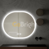 Oglinda LED Smart 80x60cm Senzor Miscare Dezaburire 3 Culori Luminoase Afisaj Ceas & Temperatura – Sticla Premium 5 mm