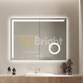 Oglinda LED Smart 80x60cm Senzor Miscare Lupa Dezaburire 3 Culori Luminoase Afisaj Ceas & Temperatura – Sticla Premium