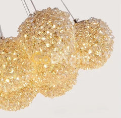 Pendul 7 Bile Cristale Glow 7xG9 Auriu