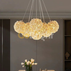 Pendul 7 Bile Cristale Glow 7xG9 Auriu