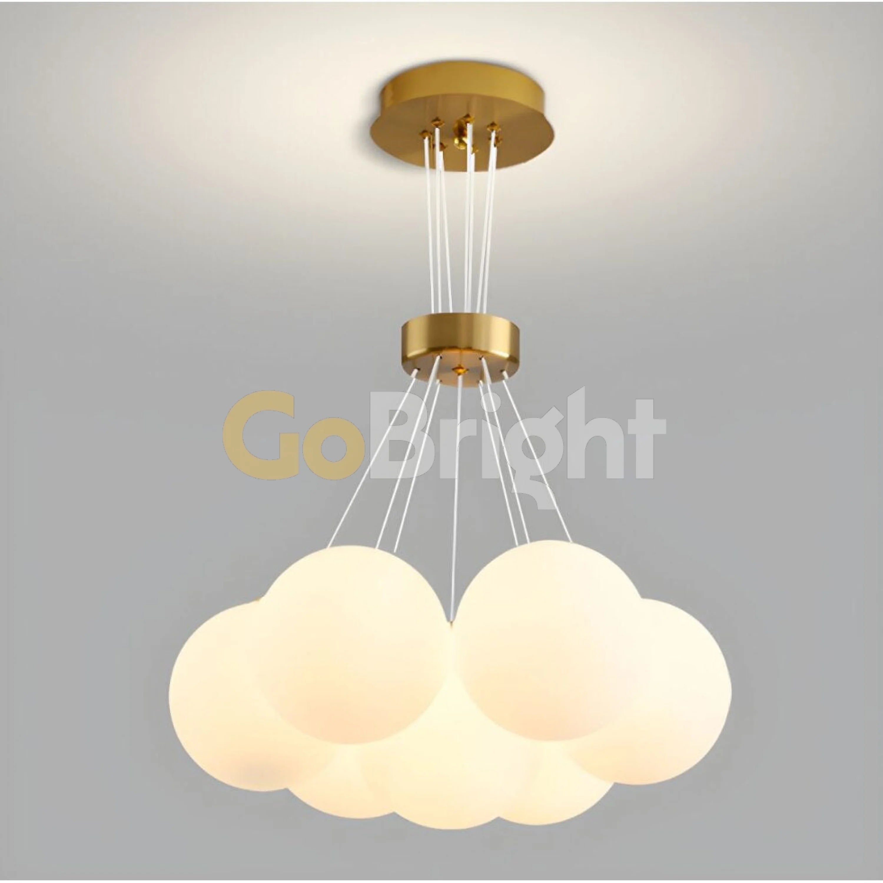 Pendul Clouds Reglabil 7xE27 Auriu