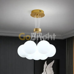 Pendul Clouds Reglabil 7xE27 Auriu