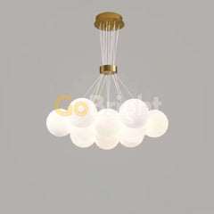 Pendul Clouds Reglabil 9xE27 Auriu