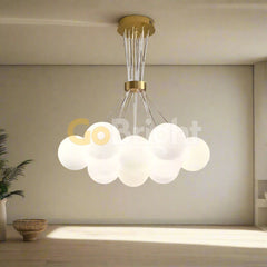 Pendul Clouds Reglabil 9xE27 Auriu