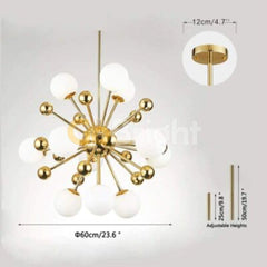 Pendul Jolie 12xG9 Diametru 60cm Auriu