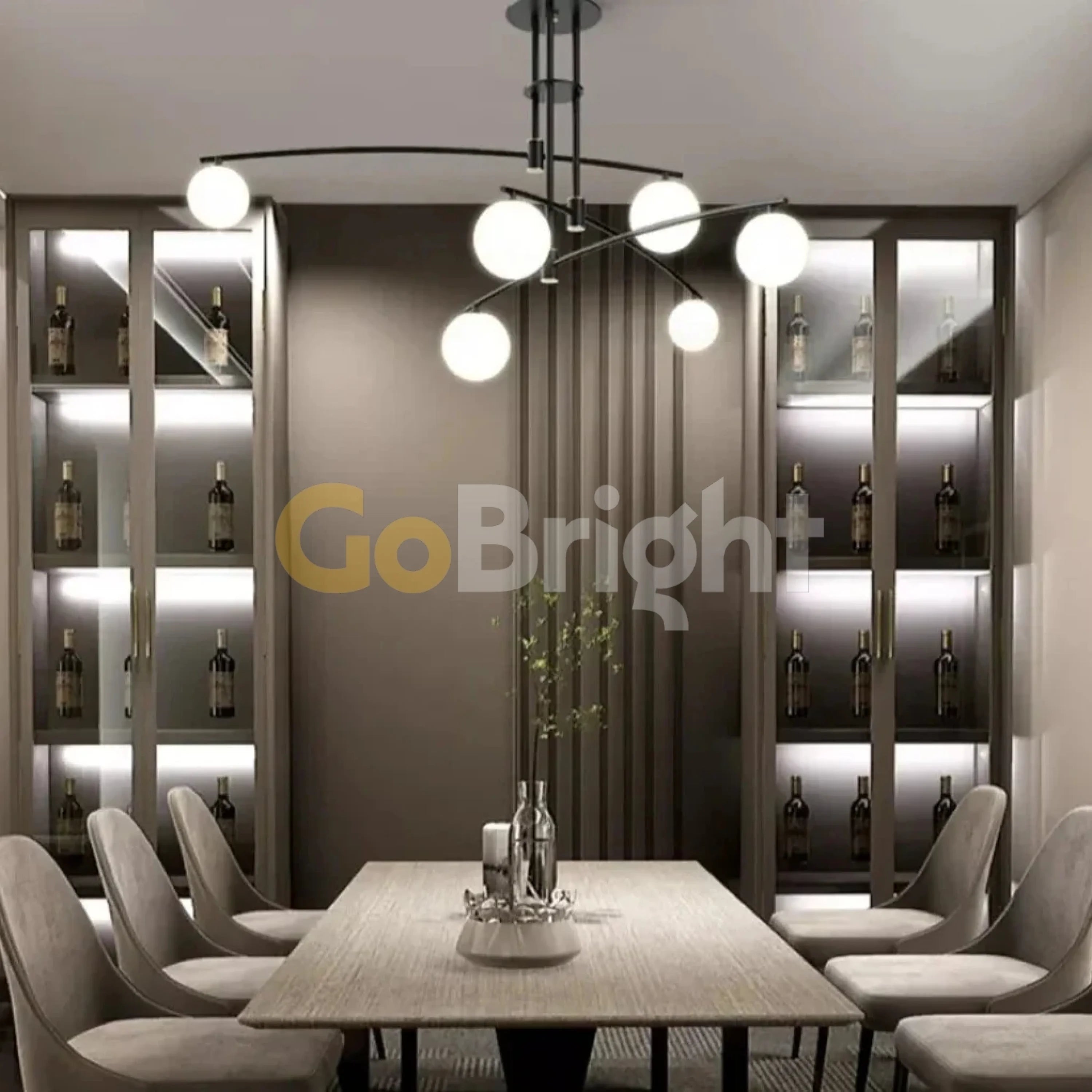 Pendul Jolie 6xG9 Becuri Incluse Diametru 100cm Negru