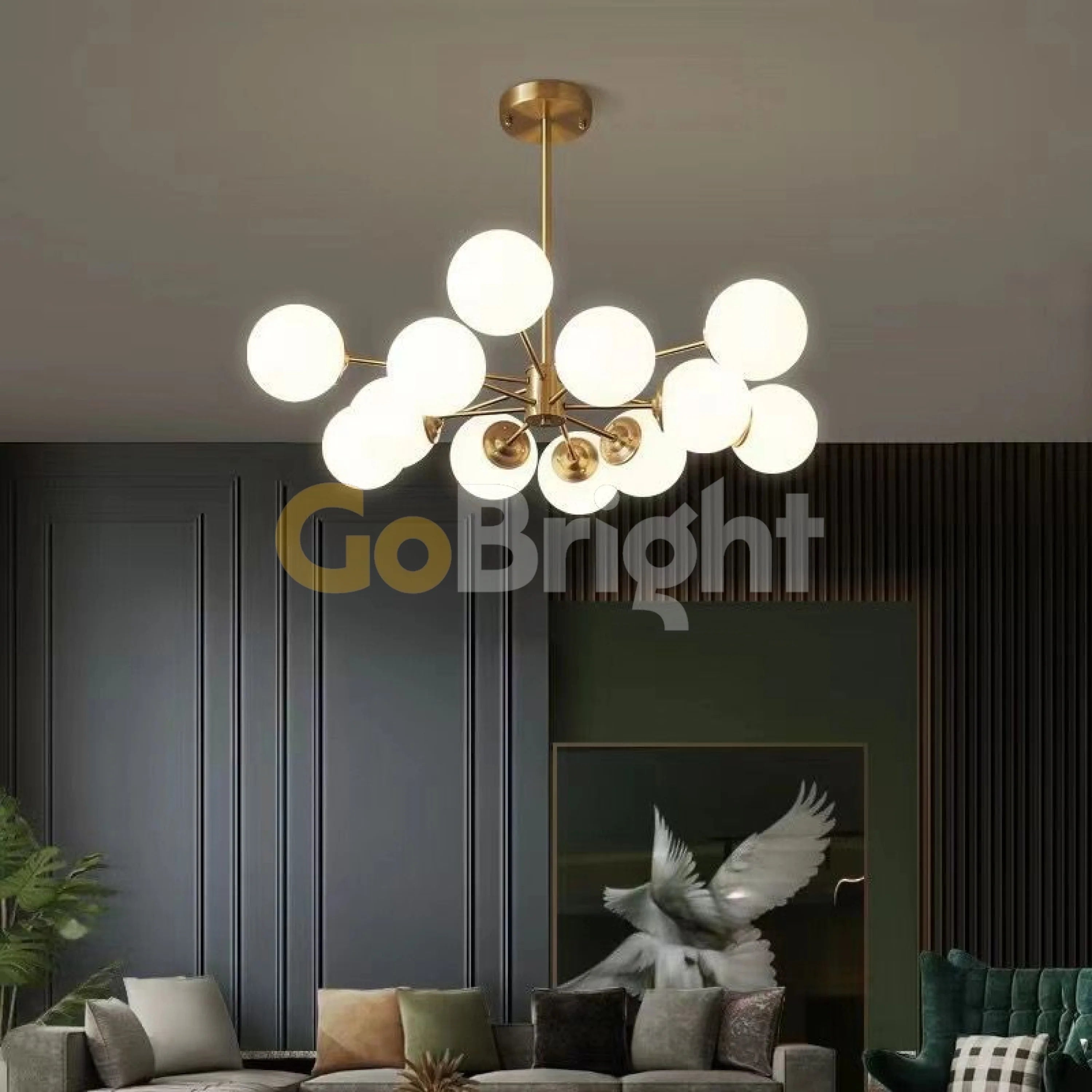 Pendul Jolie Reglabil 12xE27 70cm Auriu