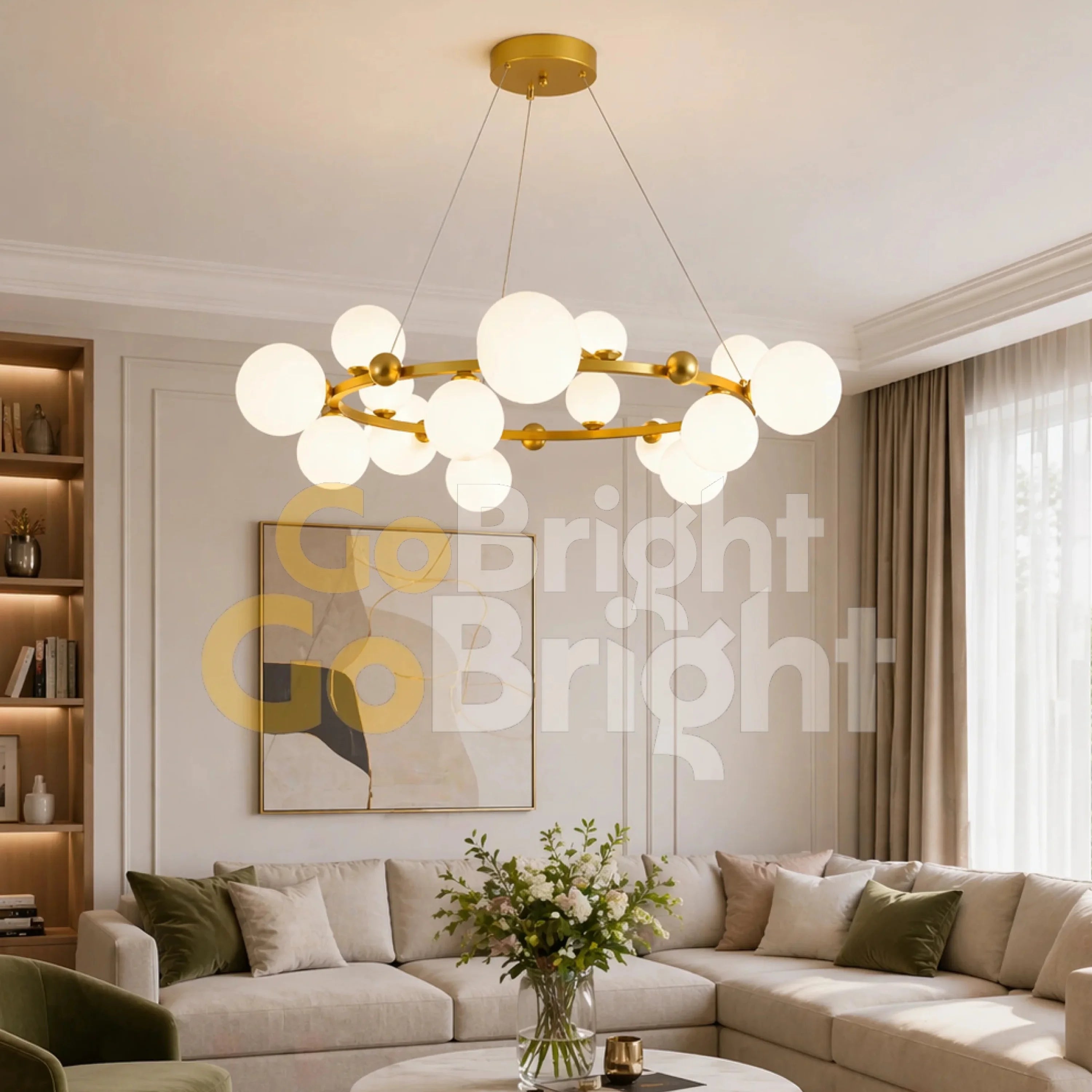 Pendul Jolie Reglabil 15xG9 Diametru 95cm Auriu