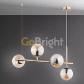 Pendul Jolie Reglabil 4xE27 70cm Auriu + Amber
