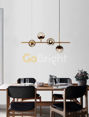 Pendul Jolie Reglabil 4xE27 70cm Auriu + Amber