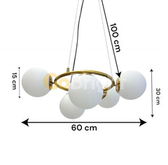 Pendul Jolie Reglabil 5xG9 Diametru 60cm Auriu