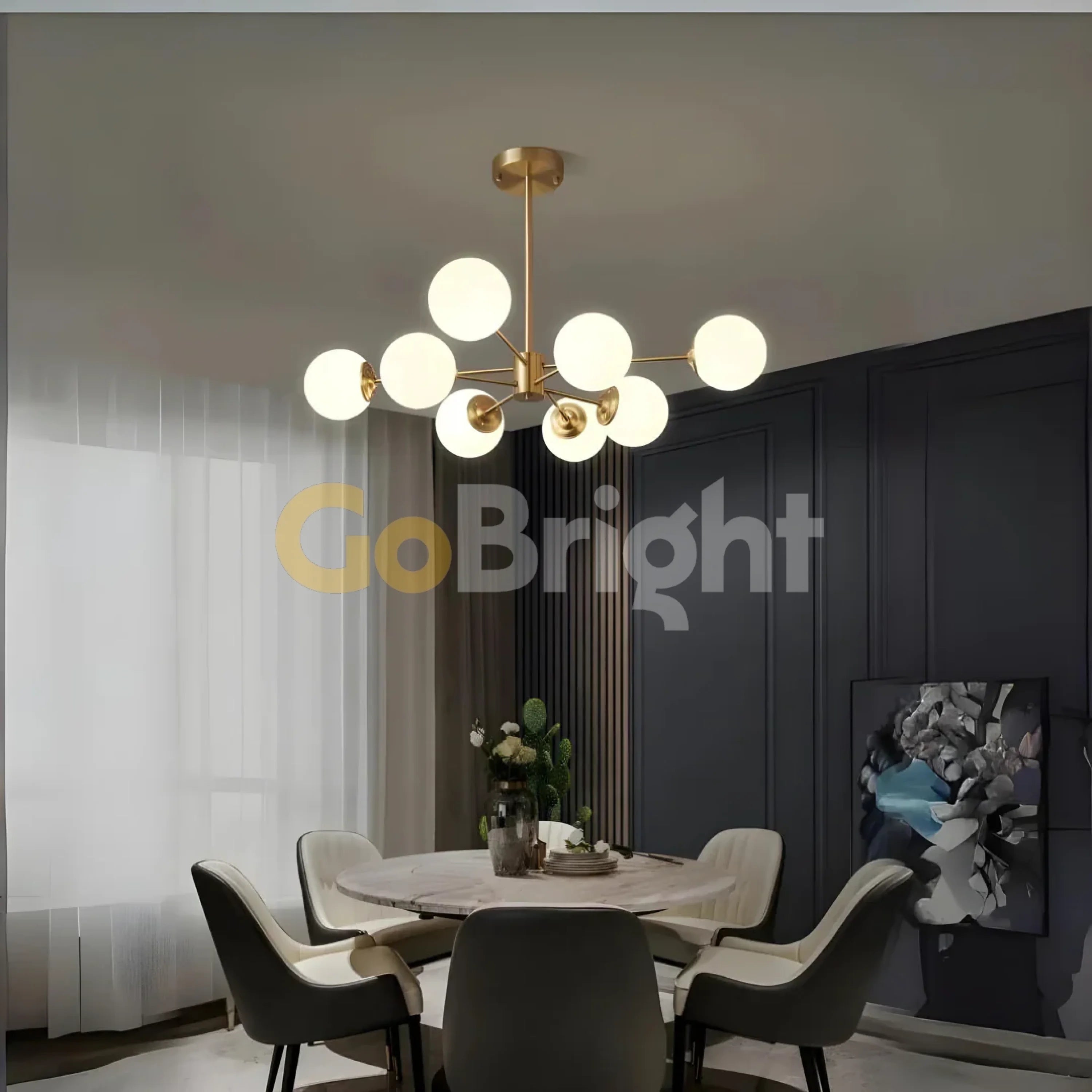 Pendul Jolie Reglabil 8xE27 60cm Auriu