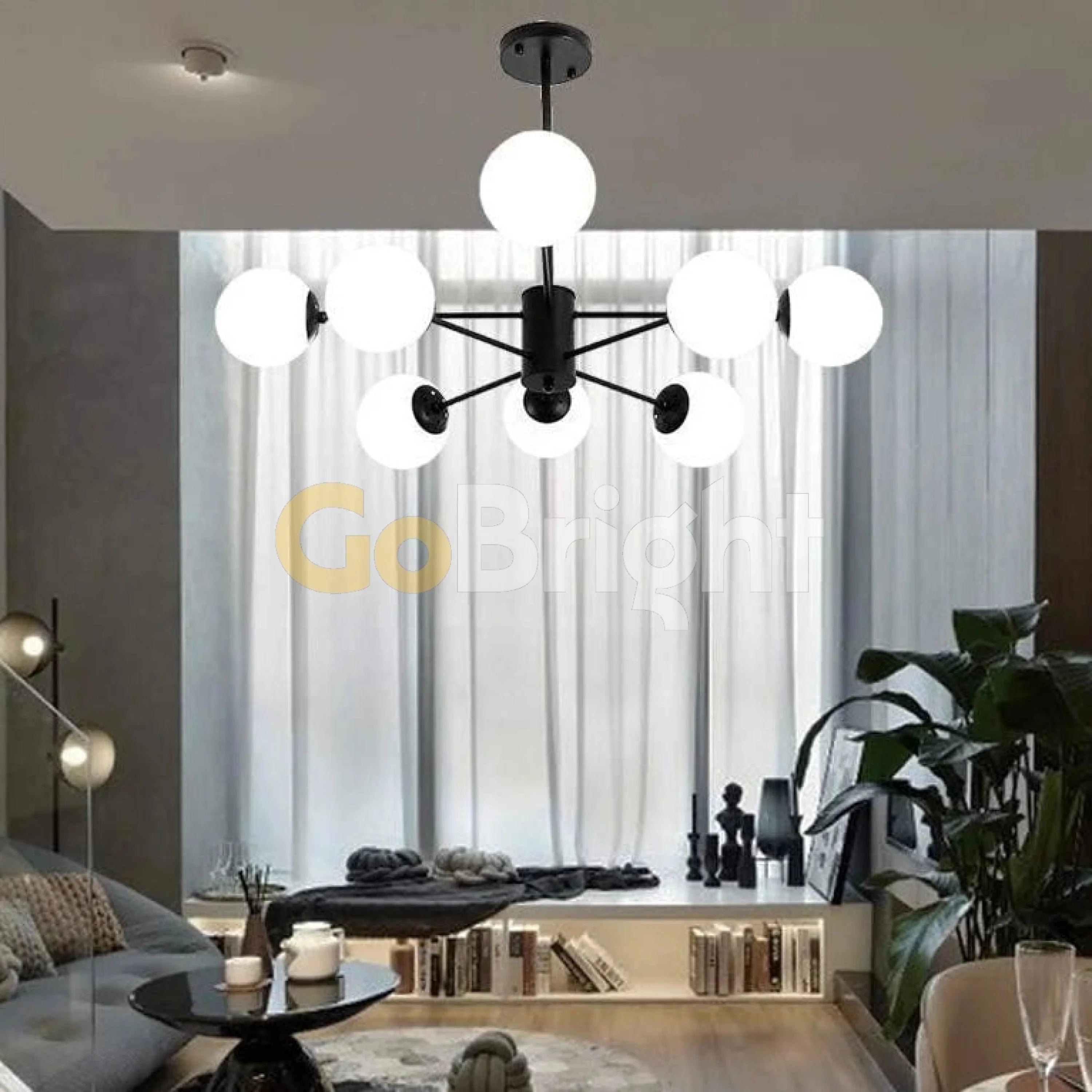 Pendul Jolie Reglabil 8xE27 60cm Negru