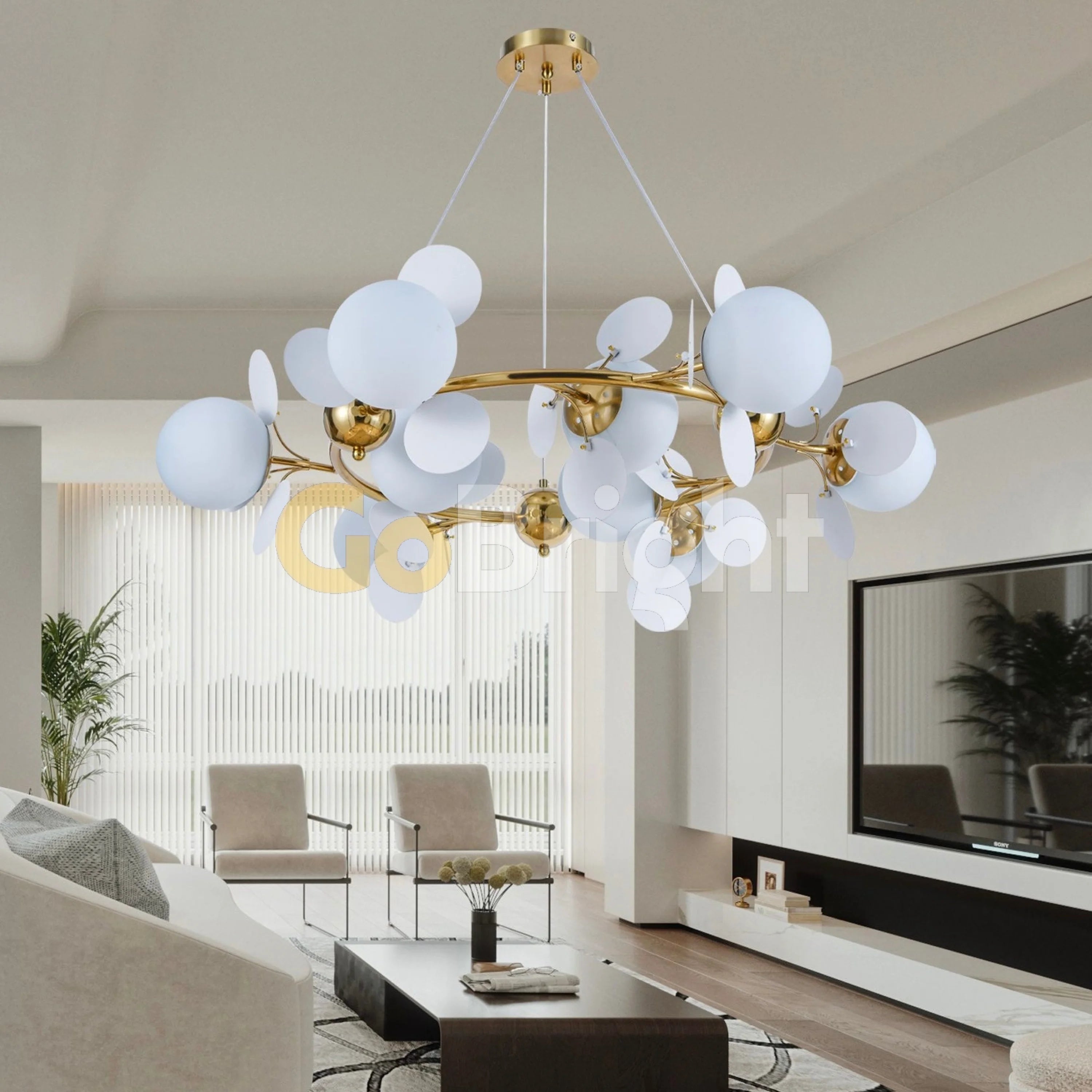 Pendul Jolie Reglabil 9xG9 Diametru 90cm Auriu