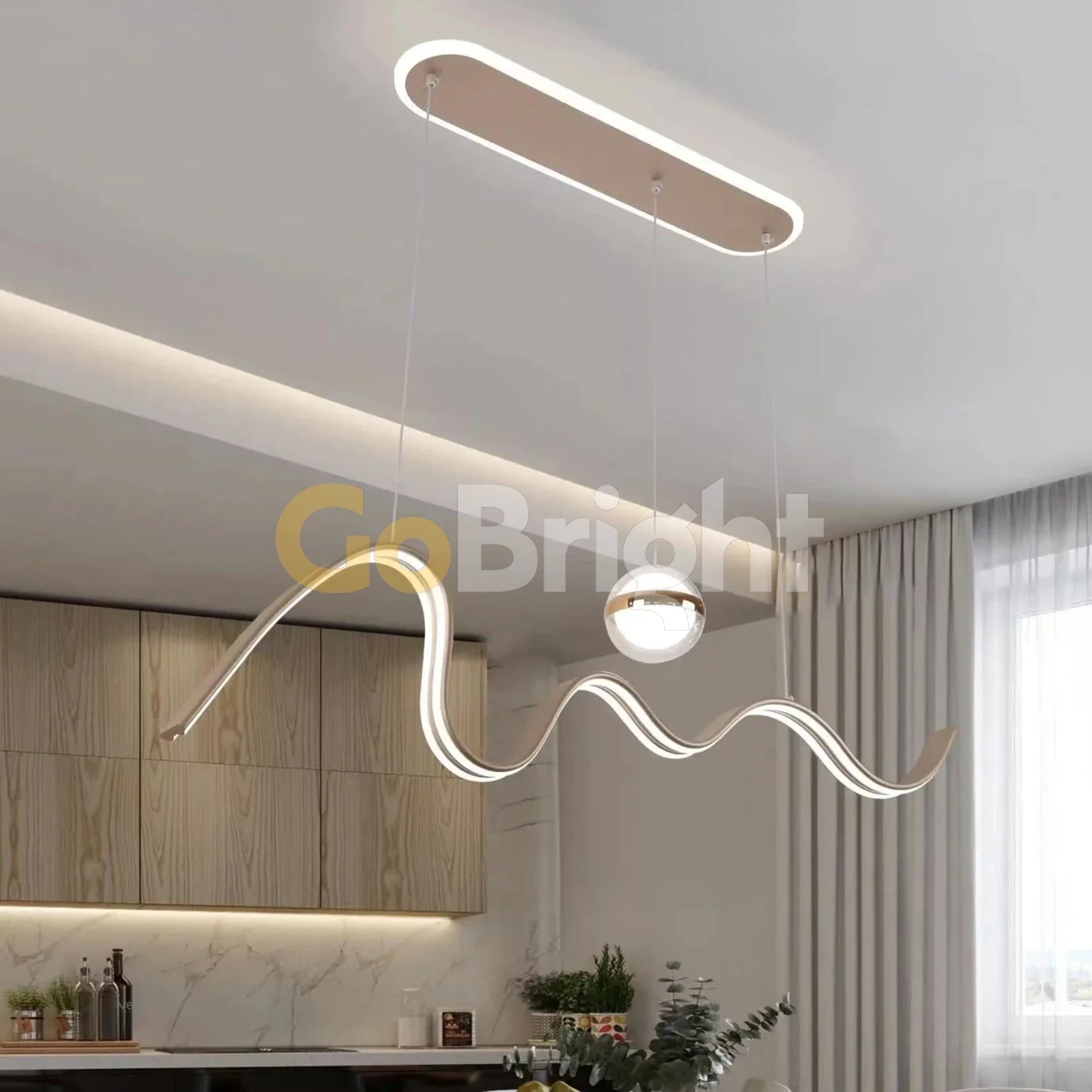 Pendul LED 100cm 100W cu Telecomanda Trinity 3 Tipuri de Lumini Gri