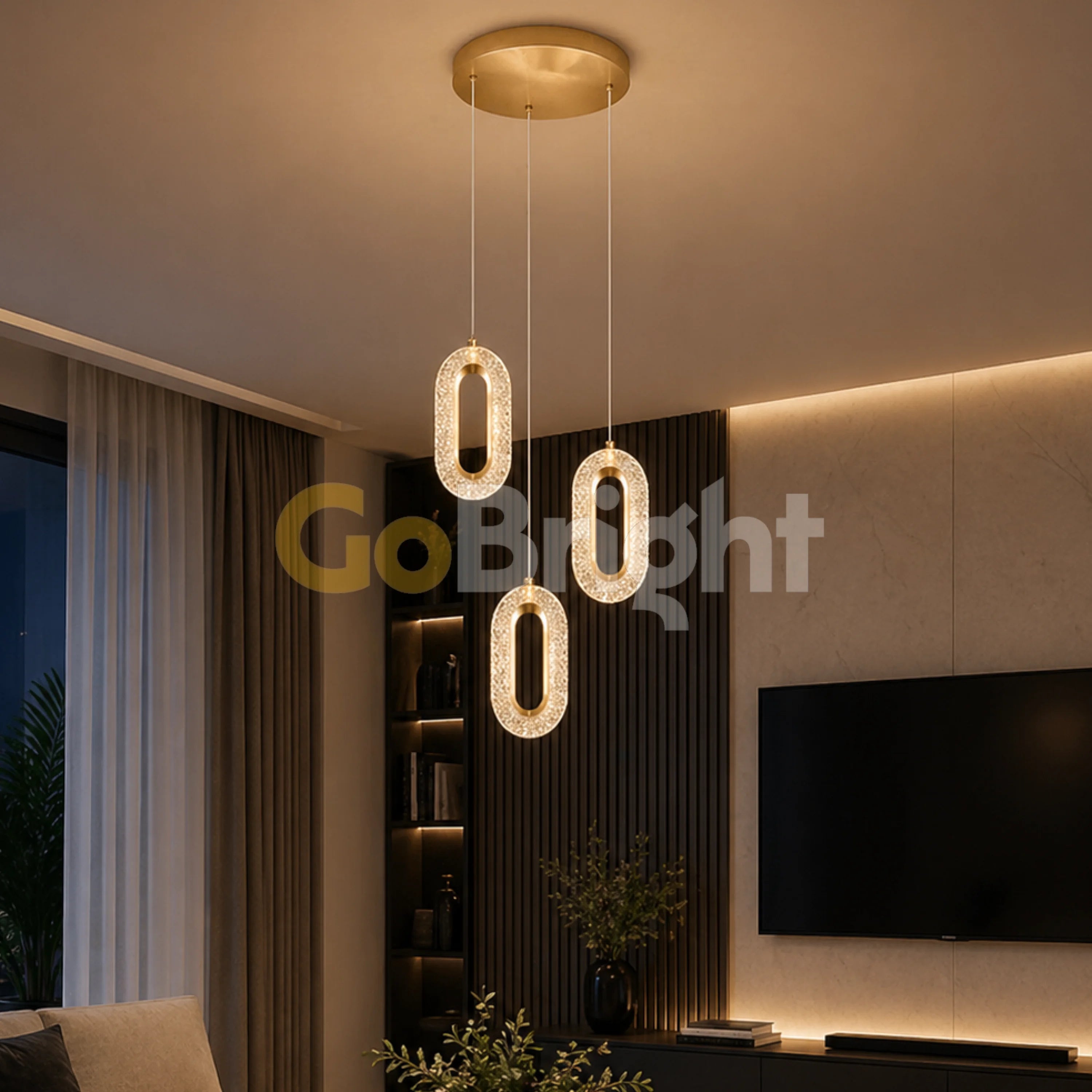Pendul LED 30W cu Telecomanda Urban 3 Tipuri de Lumini Auriu