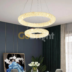 Pendul LED 60 + 40cm 100W cu Telecomanda Glow 3 Tipuri de Lumini Auriu