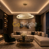 Pendul LED 60cm 100W cu Telecomanda Glo 3 Tipuri de Lumini Auriu