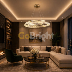 Pendul LED 60cm 100W cu Telecomanda Glo 3 Tipuri de Lumini Auriu