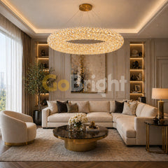 Pendul LED 60cm 80W Glow 3 Tipuri de Lumini Auriu