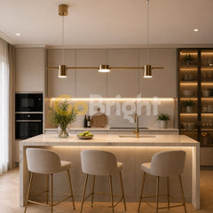 Pendul LED 70cm 30W cu Telecomanda Urban 3 Tipuri de Lumini Auriu