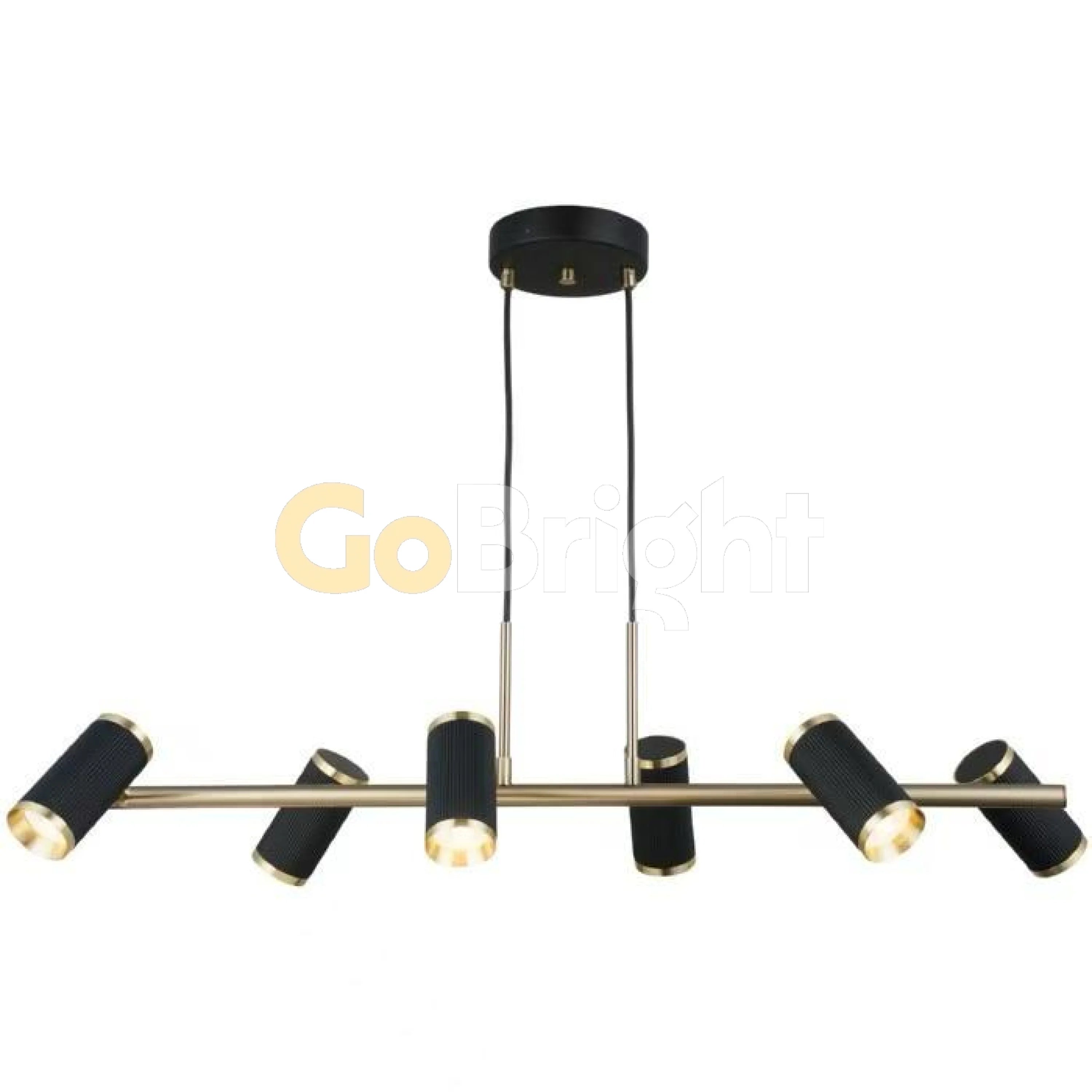 Pendul LED 74cm 6xGU10 Urban 3 Tipuri de Lumini Negru + Auriu
