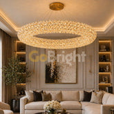 Pendul LED 80cm 100W Glow 3 Tipuri de Lumini Auriu