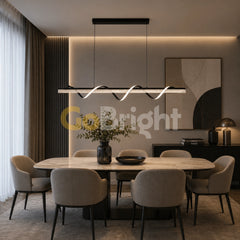 Pendul LED 80cm 94W cu Telecomanda Trinity 3 Tipuri de Lumini Negru