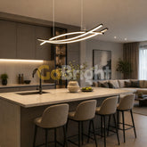 Pendul LED 80W 120cm cu Telecomanda Urban 3 Tipuri de Lumini Negru