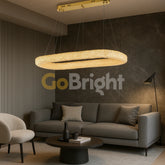 Pendul LED 90x30cm 75W cu Telecomanda Glow 3 Tipuri de Lumini Auriu
