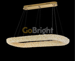 Pendul LED 90x30cm 75W cu Telecomanda Glow 3 Tipuri de Lumini Auriu