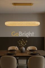 Pendul LED 90x30cm 75W cu Telecomanda Glow 3 Tipuri de Lumini Auriu