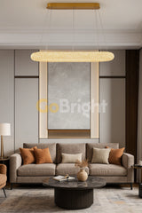Pendul LED 90x30cm 75W cu Telecomanda Glow 3 Tipuri de Lumini Auriu