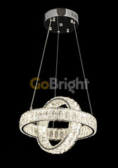 Pendul LED Aura 95W Cristal cu Telecomanda 3 Tipuri de Lumini Auriu