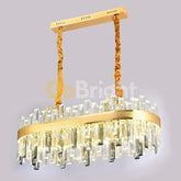 Pendul LED Cristal 80x30cm 140W cu Telecomanda 3 Tipuri de Lumini Auriu
